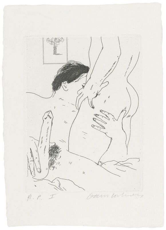 David Hockney, ‘An Erotic Etching’, 1975, Print, Etching on wove paper, Christie's