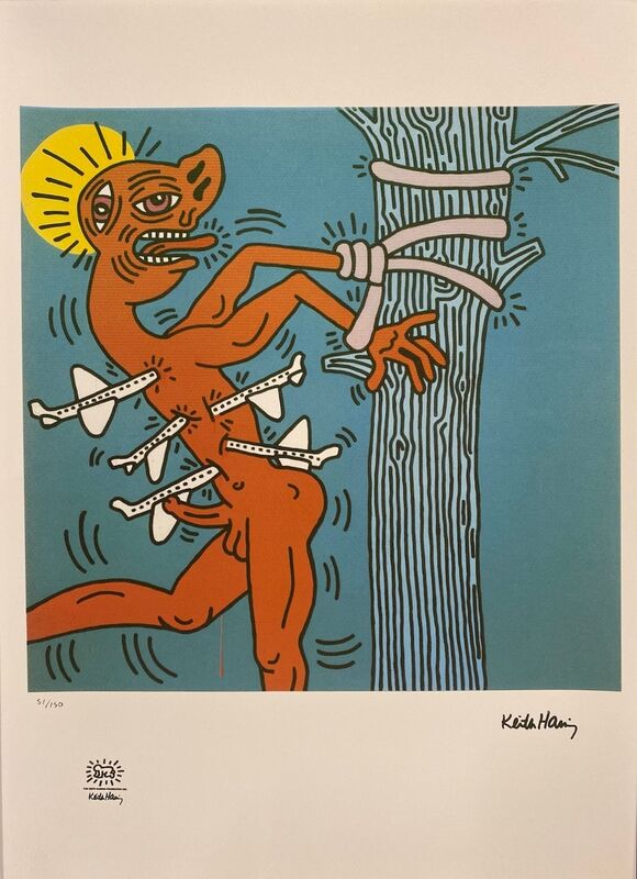 Keith Haring, ‘St. Sebastian’, ca. 1984, Print, Offset lithograph on wove paper, Samhart Gallery