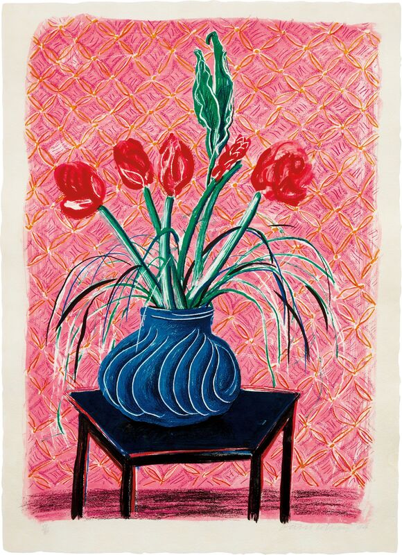 David Hockney, ‘Amaryllis in Vase, from Moving Focus’, 1985, Print, Lithograph in colors, on TGL handmade paper, with full margins, Phillips