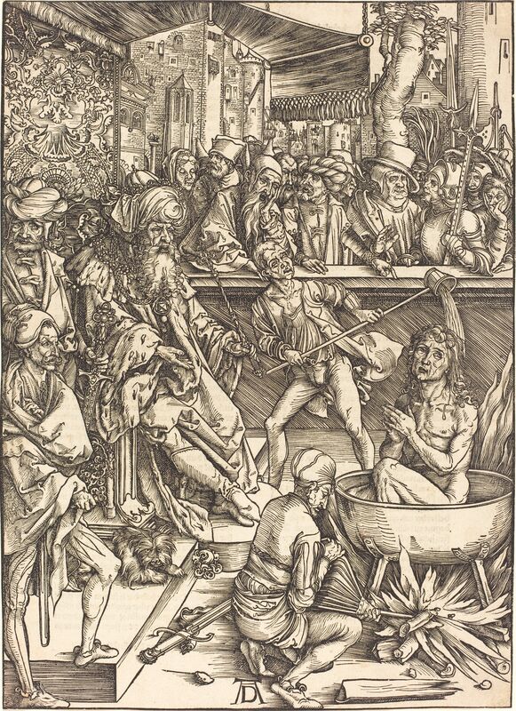 Albrecht Dürer, ‘The Martyrdom of Saint John’, probably c. 1496/1498, Print, Woodcut on laid paper, National Gallery of Art, Washington, D.C.