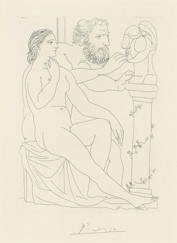 Pablo Picasso, ‘Sculpteur, Modèle, et Buste sculpté, from: La Suite Vollard’, 1990, Reproduction, Etching, SmithDavidson Gallery