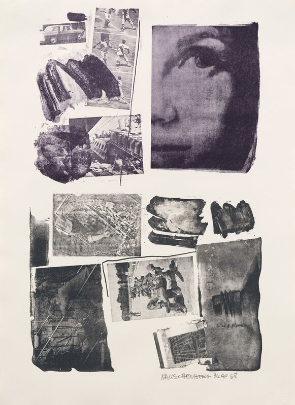 Robert Rauschenberg, ‘Pledge (U.L.A.E. 35, F. 64)’, 1968, Print, Lithograph in colors, on J. Whatman paper, with full margins., Phillips