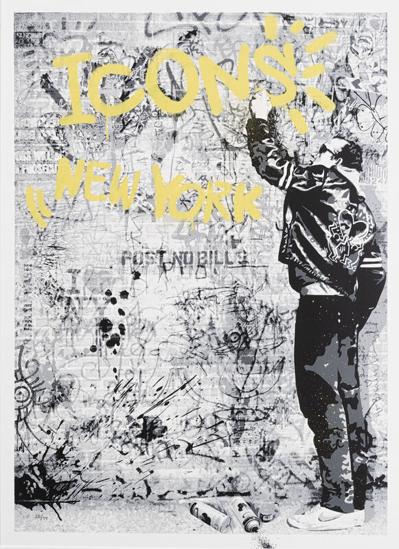 Mr. Brainwash, ‘New York Icons - Keith Haring (Yellow)’, 2009, Print, Screen print in colours with aerosol on wove paper, Tate Ward Auctions