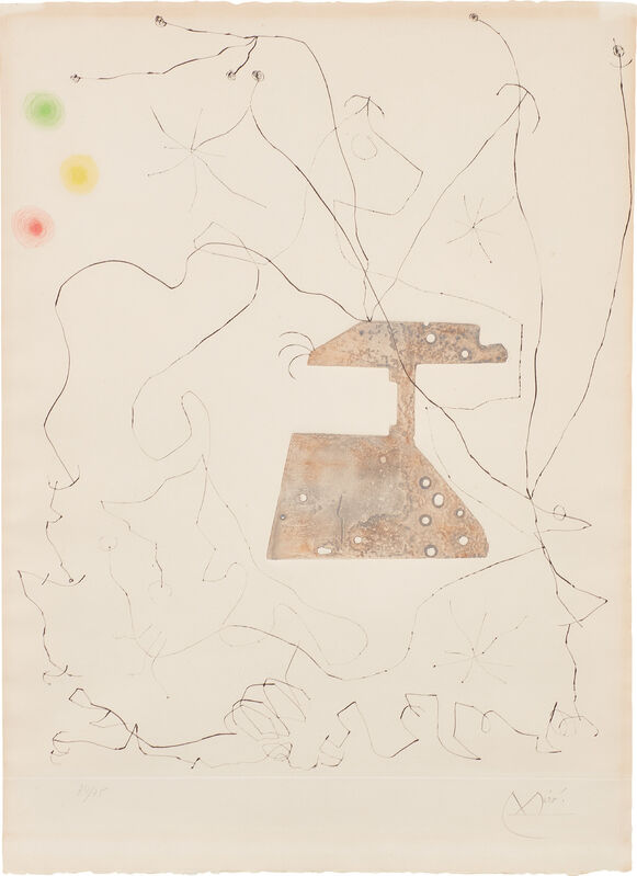 Joan Miró, ‘Le Ciel du forgeron (The Blacksmith's Sky) (D. 364)’, 1964, Print, Drypoint with object embossing, on Arches paper, with margins., Phillips