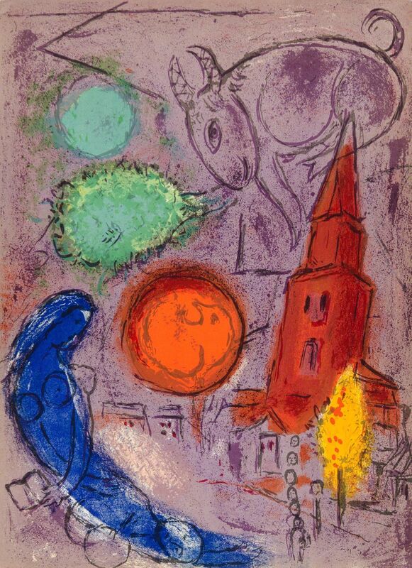 Marc Chagall, ‘SAINT-GERMAIN DES PRÉS’, 1954, Print, Original lithograph printed in colors on wove paper., Christopher-Clark Fine Art