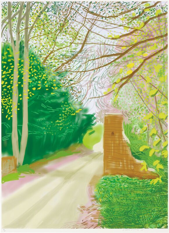 David Hockney, ‘17th April, from The Arrival of Spring in Woldgate, East Yorkshire in 2011 (twenty eleven)’, 2011, Print, IPad drawing in colours, printed on wove paper, with full margins, Phillips