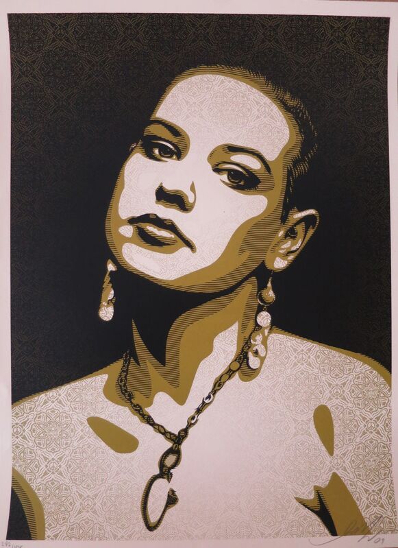 Shepard Fairey, ‘Jessica’, 2009, Print, Speckletone paper, AYNAC Gallery