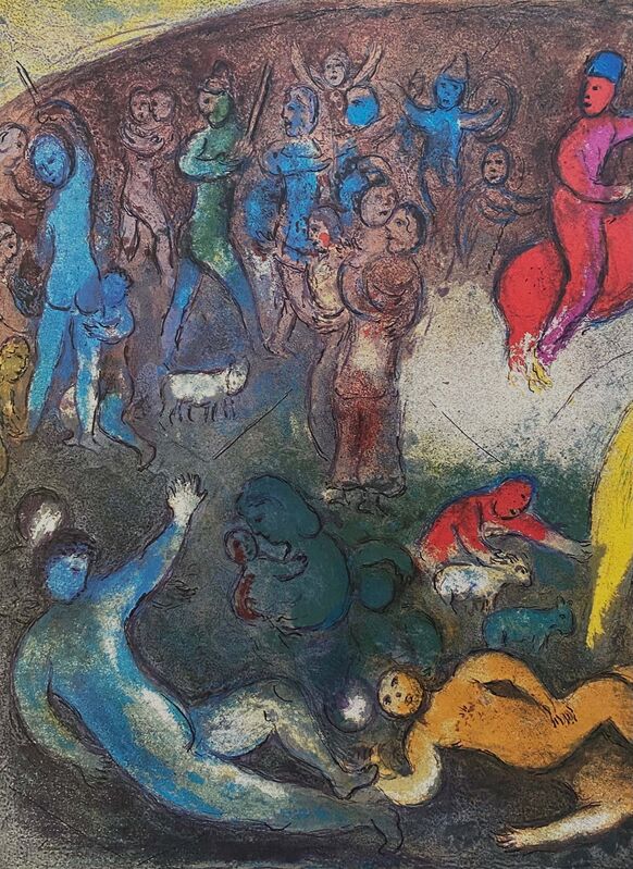 Marc Chagall, ‘“Enlévement de Chloé (Chloe is carried off by the Methymneans),” from Daphnis et Chloé (Cramer 46; Mourlot 327)’, 1977, Ephemera or Merchandise, Offset lithograph on wove paper, Art Commerce