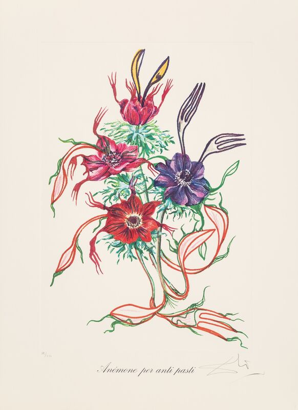 Salvador Dalí, ‘Anenome per anti-pasti, from Florals’, 1972, Print, Lithograph in colors on Arches paper, Heritage Auctions