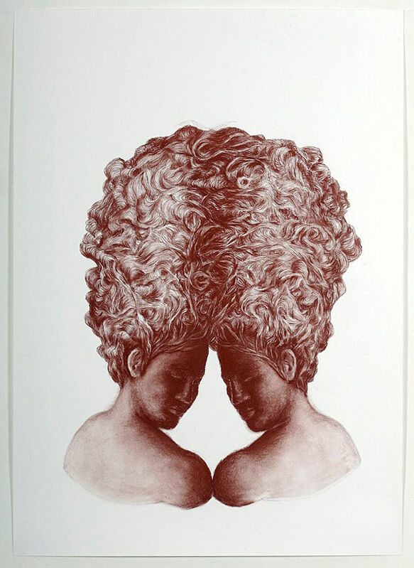Petra Morenzi, ‘Curls’, 2011, Drawing, Collage or other Work on Paper, Red charcoal on paper, Akinci
