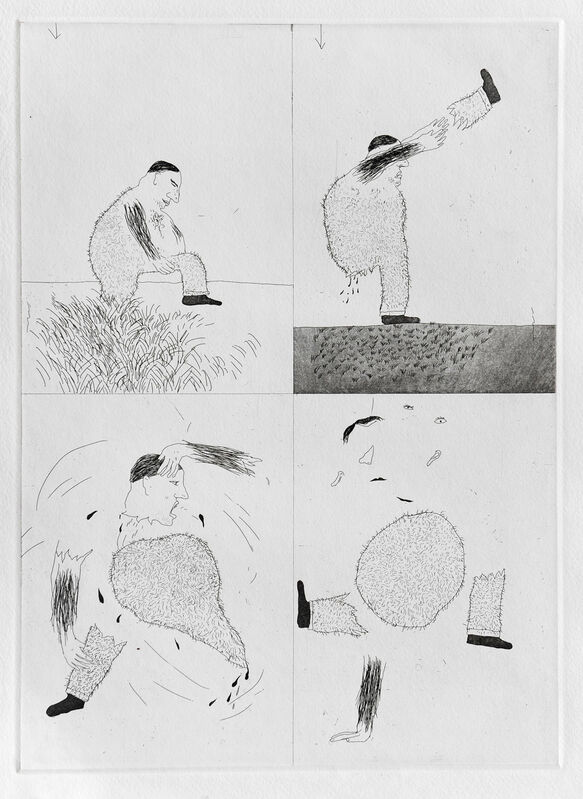 David Hockney, ‘He Tore Himself in Two’, 1969, Print, Etching and aquatint, Goldmark Gallery