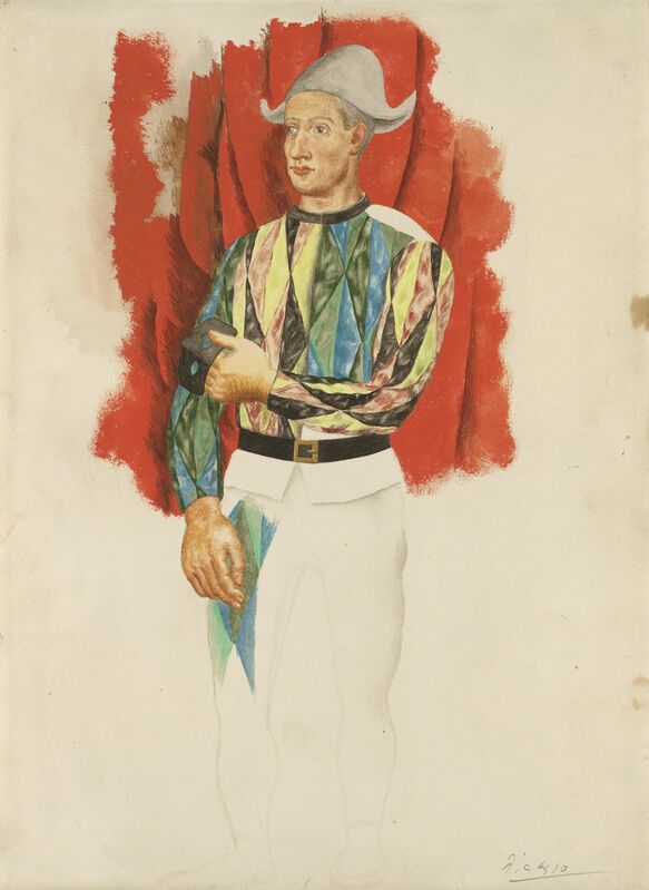 Pablo Picasso, ‘Harlequin’, ca. 1919-1920, Painting, Watercolor, Yale University Art Gallery