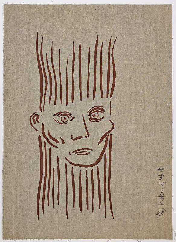 Keith Haring, ‘PORTRAIT OF JOSEPH BEUYS’, 1986, Print, SERIGRAPH ON CANVAS, Gallery Art