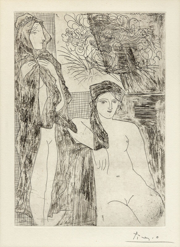 Pablo Picasso, ‘Rembrandt et Deux Femmes, Plate 35 from La Suite Vollard’, 1934, Print, Etching, Hindman