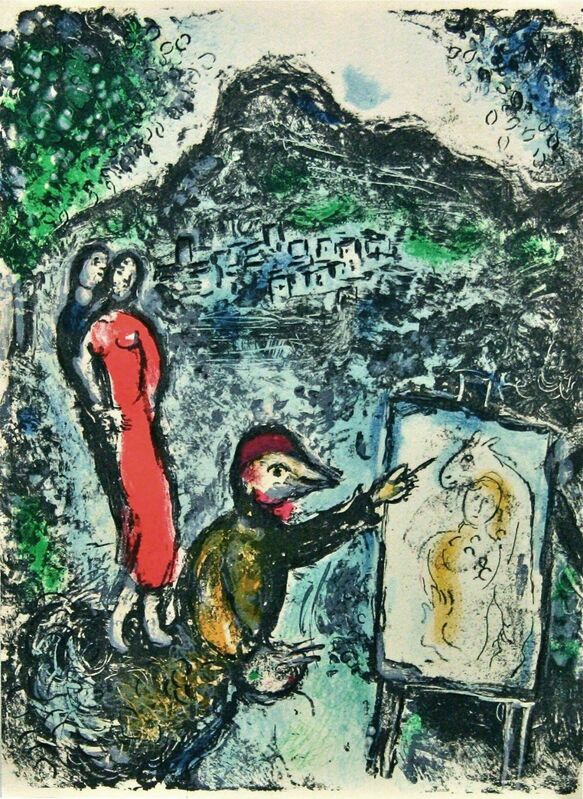 Marc Chagall, ‘Devant Saint-Jeannet’, 1972, Print, Color lithograph, Hans den Hollander Prints