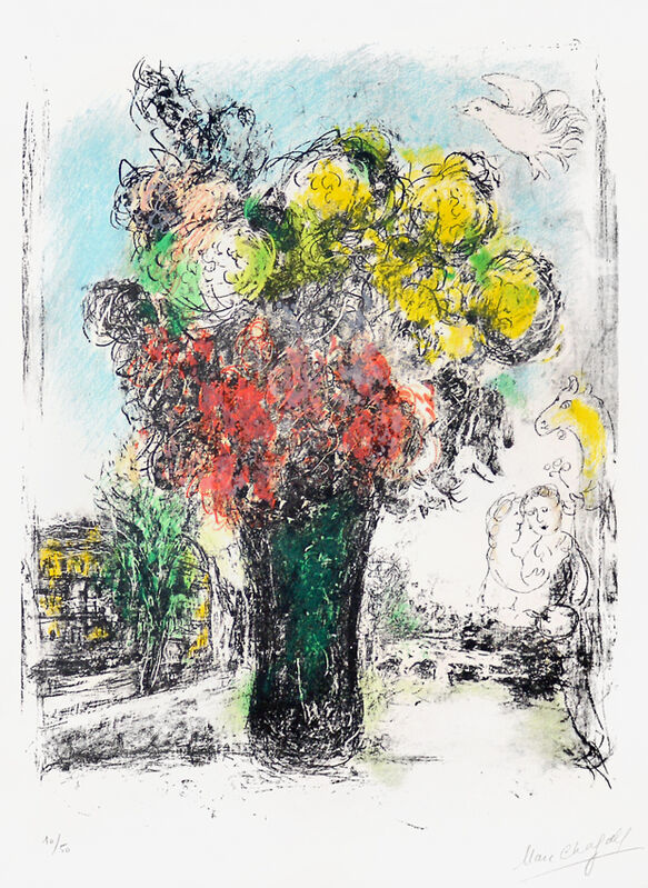 Marc Chagall, ‘Le Bouquet Rouge et jaune (Red and Yellow Bouquet)’, 1974, Print, Lithograph, Masterworks Fine Art