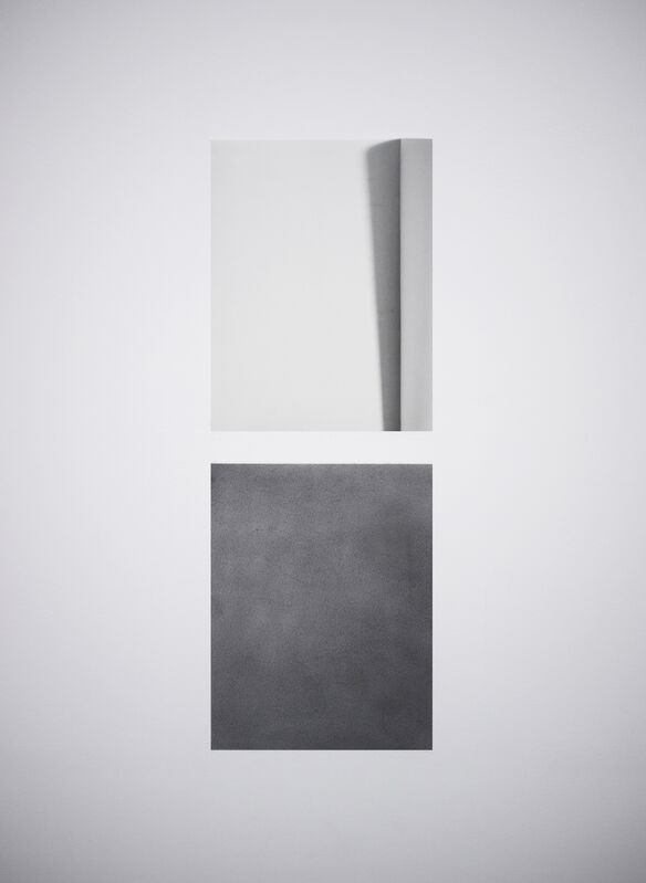 Jesse Chun, ‘Top: untitled (wrdpwrmdesy), Bottom: writings’, 2020, Mixed Media, Top: pigment print, Bottom: graphite on wall, DOOSAN Gallery