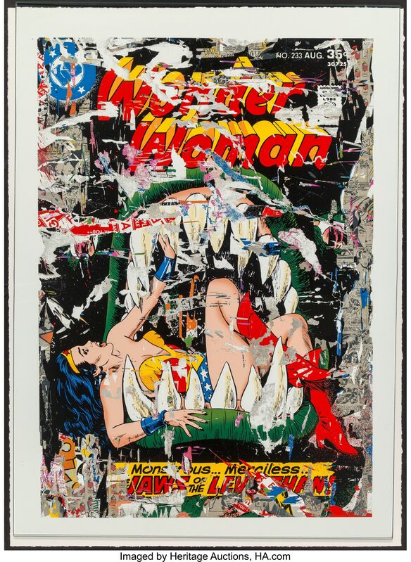 Mr. Brainwash, ‘Wonder Woman’, 2017, Print, Screenprint in colors on hard-torn archival paper, Heritage Auctions