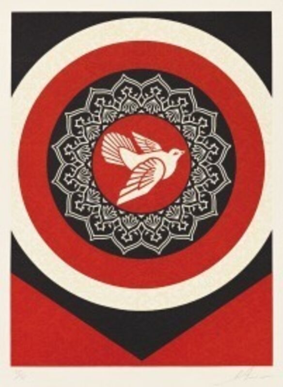 Shepard Fairey, ‘Dove Target Red’, 2012, Print, 3 color relief print, Vertu Fine Art