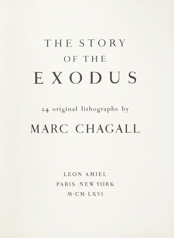 Marc Chagall, ‘The Story of the Exodus’, 1966, Print, Lithographs in color, Doyle