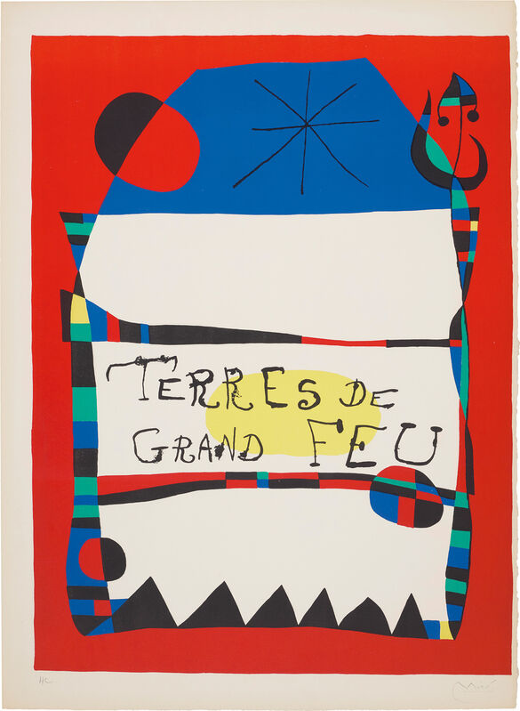 Joan Miró, ‘Exhibition 'Terres de grand Ffeu (Land of Great Fire), Miro-Artigas', at the Galerie Maeght’, 1956, Print, Lithograph in colours, on Arches paper, with full margins., Phillips