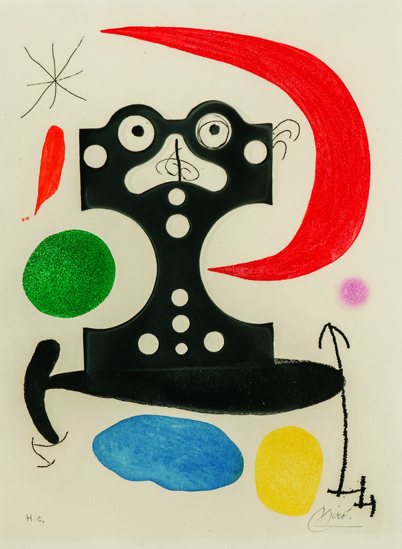 Joan Miró, ‘Monument to Christopher Columbus and to Marcel Duchamp’, 1968-1971, Print, Color aquatint on paper, Skinner