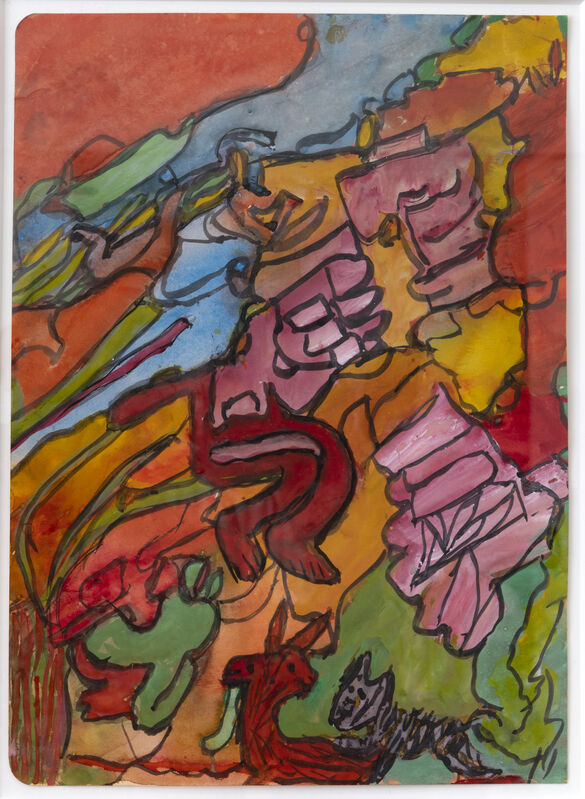 Janet Sobel, ‘Untitled’, ca. 1946-48, Painting, Gouache on paper, Andrew Edlin Gallery