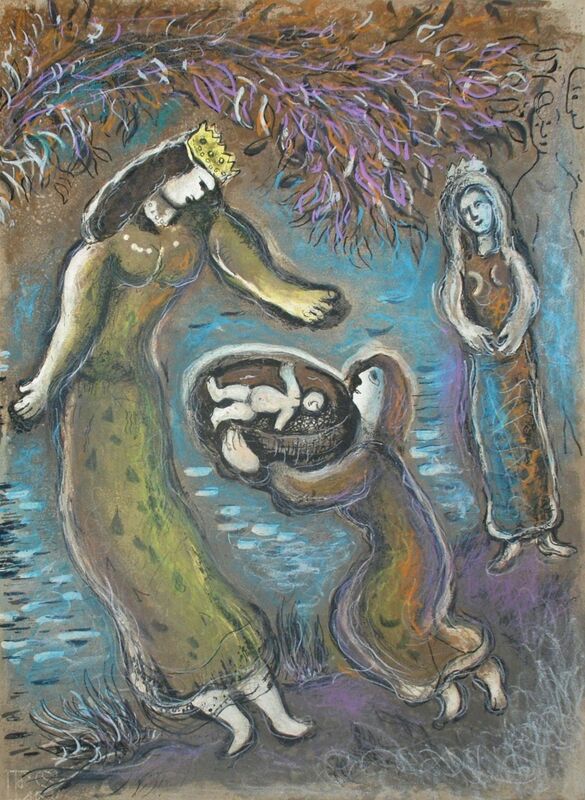 Marc Chagall, ‘Pharaoh's Daughter and Moses’, 1966, Print, Lithograph on Arches wove paper, Georgetown Frame Shoppe