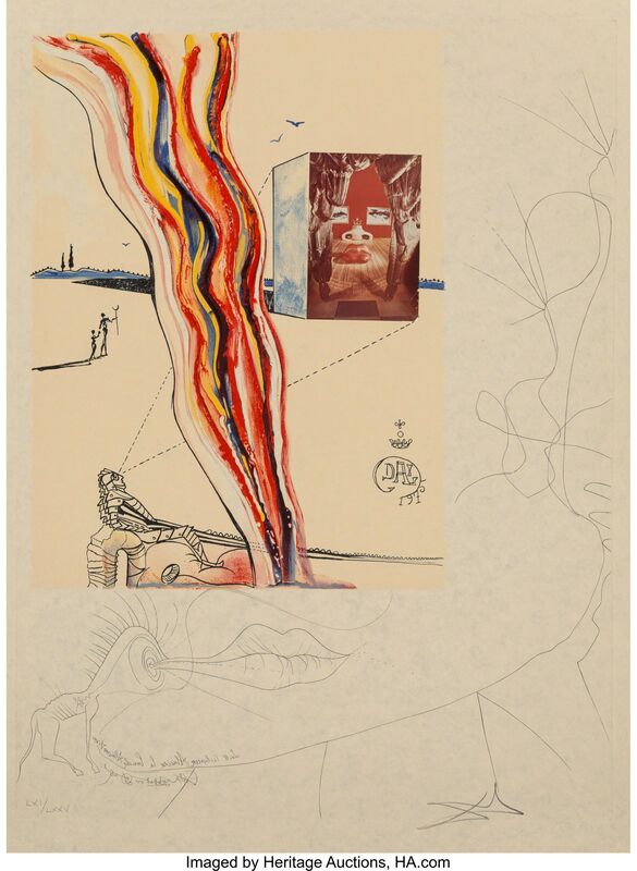 Salvador Dalí, ‘Imaginations and Objects of the Future’, 1975-76, Print, 11 intaglios and lithographs in colors, six with collage, on Japanese paper, with cover sheets and text, Heritage Auctions