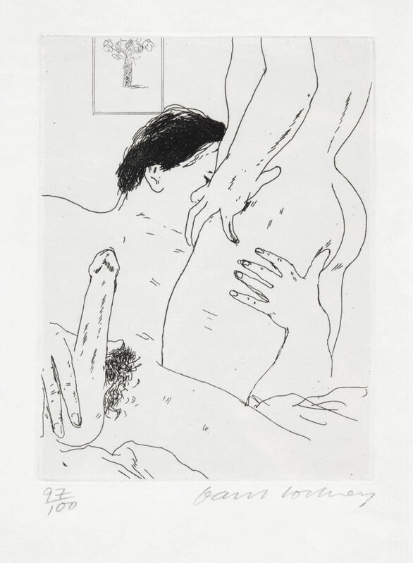 David Hockney, ‘An erotic etching (Scottish arts council 172)’, 1975, Print, Etching on paper, Oliver Clatworthy