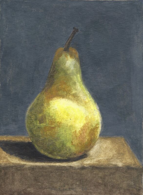 Robert Kulicke, ‘Pear on Grey Background’, ca. 1965, Painting, Watercolor and gouache on paper, LaiSun Keane