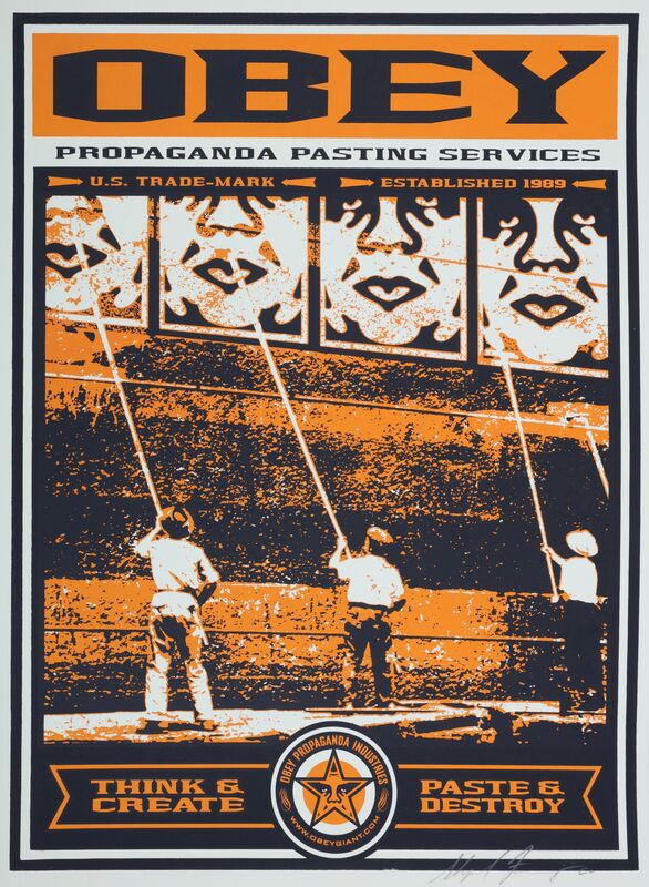 Shepard Fairey, ‘Obey Propaganda Pasting Services’, 2000, Print, Screenprint in colours, Chiswick Auctions
