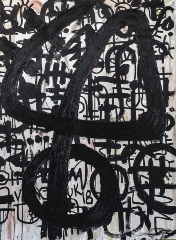 Victor Ekpuk, ‘Composition in Black 1’, 2019, Painting, Acrylic on canvas, Aicon Gallery