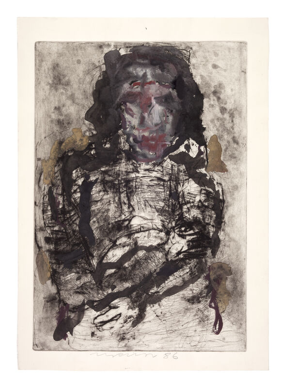 Marwan (Marwan Kassab-Bachi), ‘Marionette’, 1986, Drawing, Collage or other Work on Paper, Watercolour on drypoint etching on paper, Galerie Michael Hasenclever