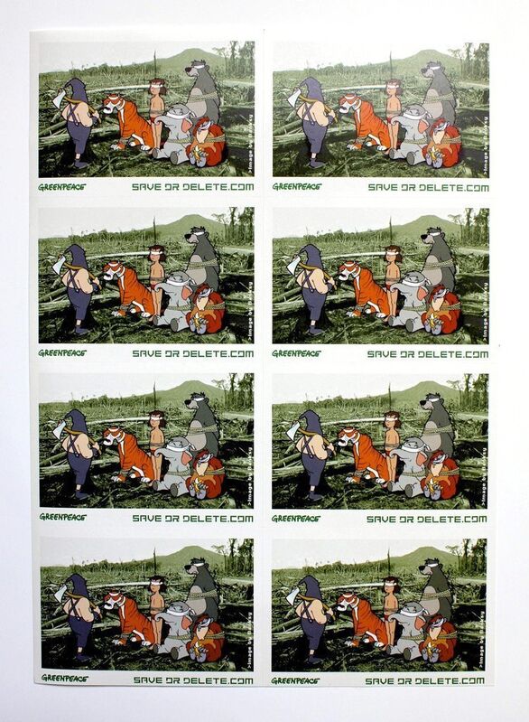 Banksy, ‘Greenpeace Poster & Sticker Sheet’, 2002, Ephemera or Merchandise, Offset Litho, Oliver Clatworthy Gallery Auction