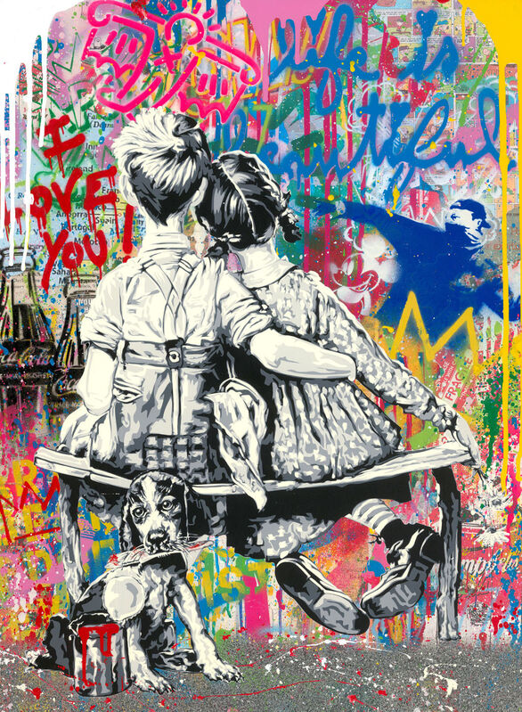 Mr. Brainwash, ‘Work Well Together’, 2020, Drawing, Collage or other Work on Paper, Silkscreen and Mixed Media on Paper, Proyecto H / Galería Hispánica