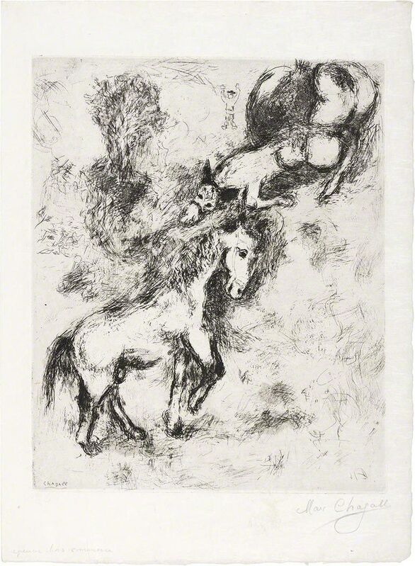 Marc Chagall, ‘Le Cheval Et L'Âne (C. Bks. 22)’, 1952, Print, Etching, on Japon nacré paper, Doyle