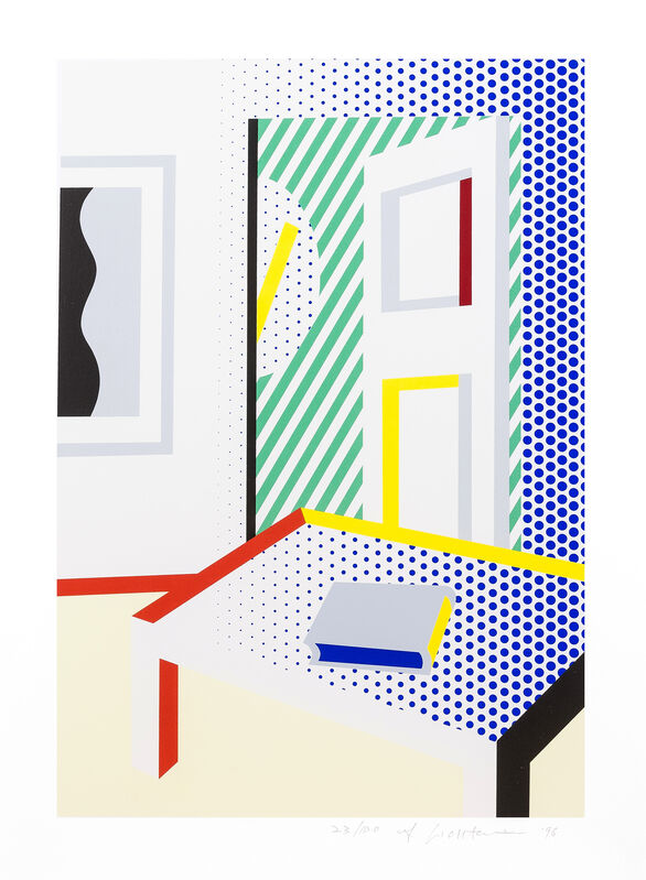 Roy Lichtenstein, ‘Virtual Interior with Book’, 1996, Print, Screenprint in colours, on Somerset Velvet paper, RAW Editions