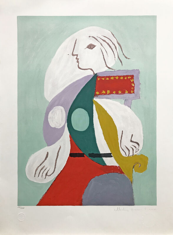 Pablo Picasso, ‘FEMME A LA ROBE MULTICOLORE’, 1979-1982, Reproduction, LITHOGRAPH ON ARCHES PAPER, Gallery Art