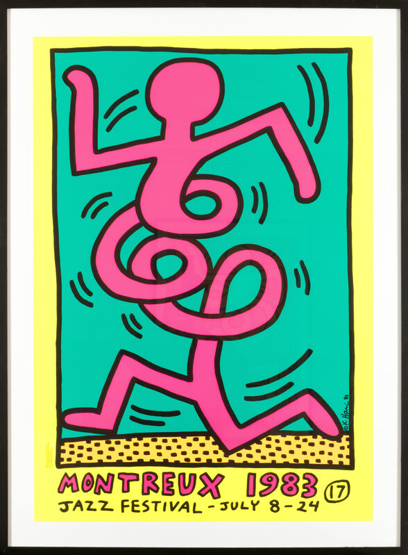 Keith Haring, ‘Montreux Jazz festival(Yellow)’, 1983, Print, Color printing lithograph with text, Lorenzin Fine Art