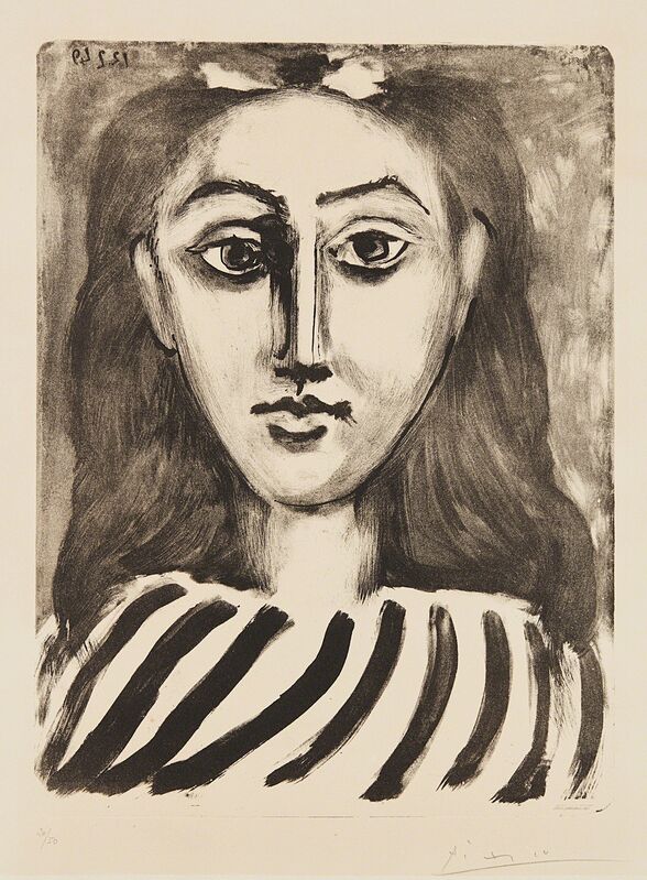 Pablo Picasso, ‘Tête de jeune fille (Head of a Young Girl)’, 1949, Print, Lithograph, on Arches paper, with full margins, the second (final) state., Phillips