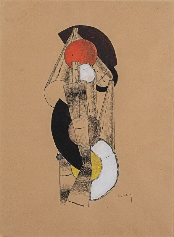 Joseph Csaky, ‘Imbrication de cônes’, 1920, Painting, Gouache and India ink on paper, Rosenberg & Co. 