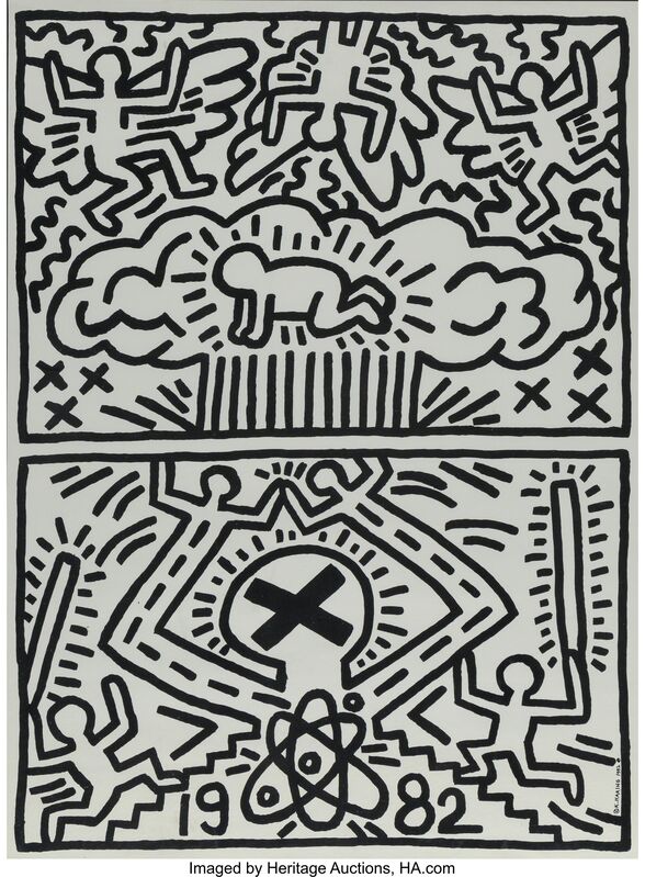Keith Haring, ‘Nuclear War, poster’, 1982, Print, Screenprint on paper, Heritage Auctions