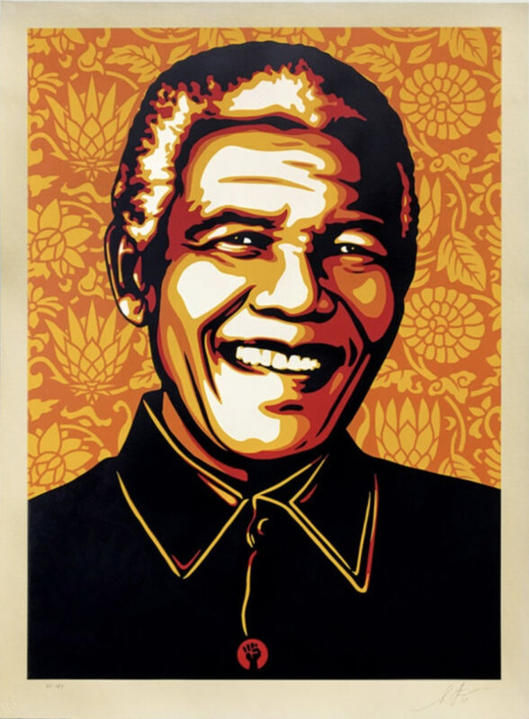 Shepard Fairey, ‘Mandela - Orange - Large Format’, 2019, Print, Screen Print on Cov Rag 320gsm, Gallery Auximenes