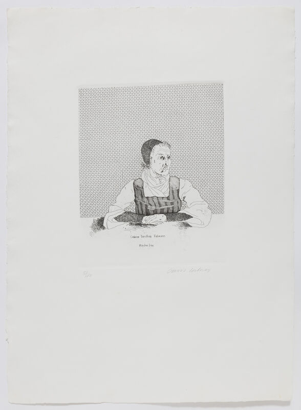 David Hockney, ‘Catherina Dorothea Viehman’, 1969, Print, Etching and aquatint, Marlborough London