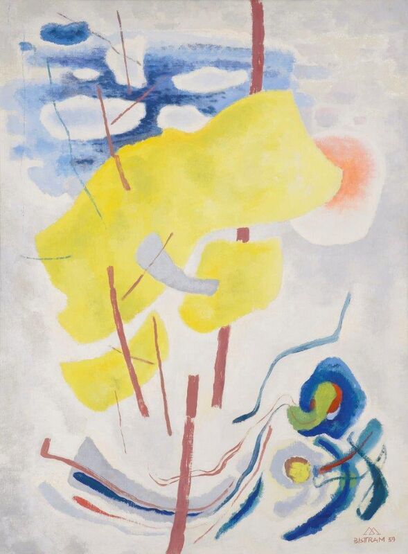 Emil Bisttram, ‘Windblown’, 1959, Painting, Oil on board, Addison Rowe Gallery