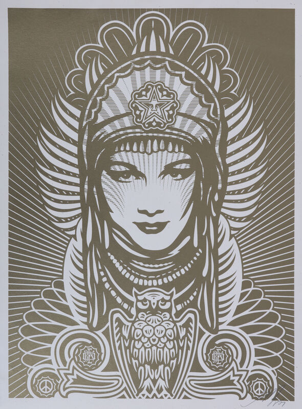 Shepard Fairey, ‘Peace Goddess (Gold)’, 2007, Print, Screenprint in colours on paper, Chiswick Auctions