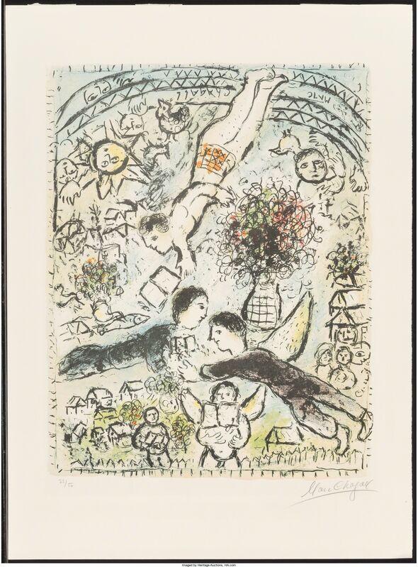 Marc Chagall, ‘Le ciel’, 1984, Print, Lithograph in colors on Arches paper, Heritage Auctions