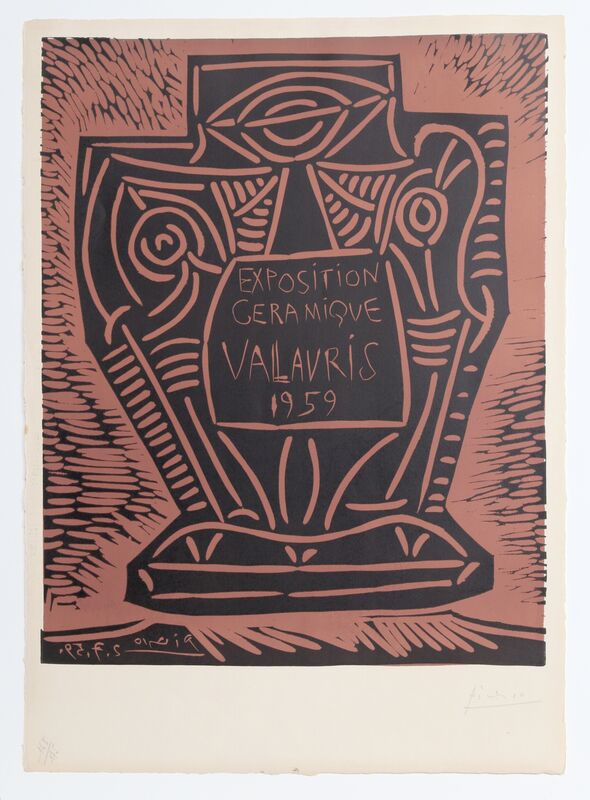 Pablo Picasso, ‘Exposition Ceramique, Vallauris 1959’, 1959, Print, Linocut in Two Colors on Arches watermarked paper, RoGallery
