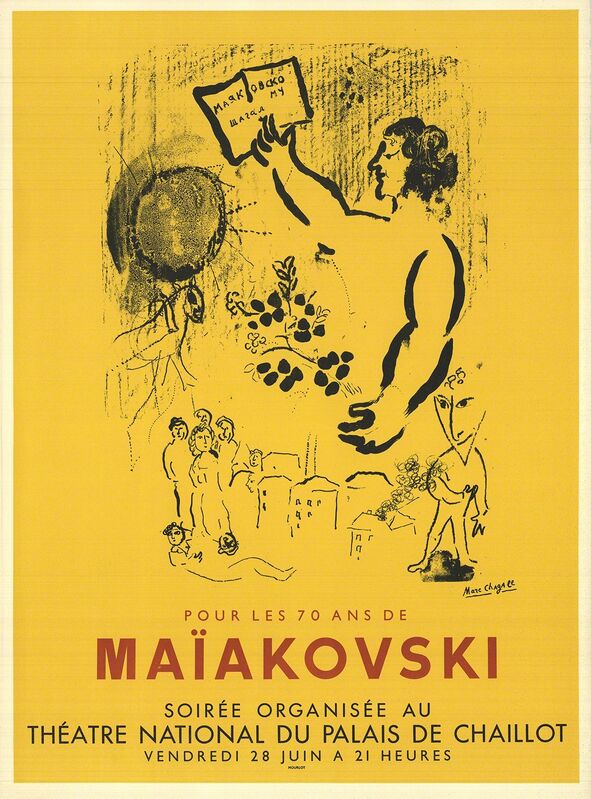 Marc Chagall, ‘Homage to Maiakovski’, 1970, Print, Color Lithograph, ArtWise